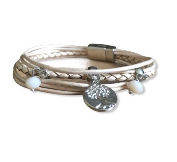 Damesarmband peache met bedel