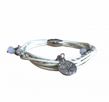 Damesarmband wit met bedel