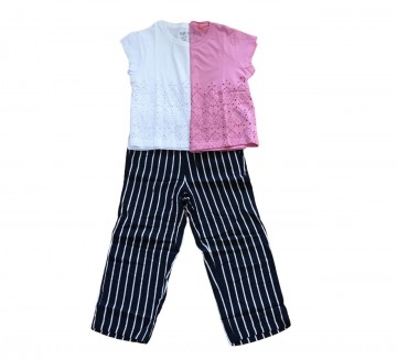 Gestreepte broek met shirtjes