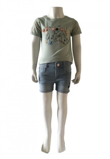 Kortbroek met shirt mintgroen 0