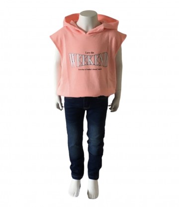 Mouwloze hoodie met broek