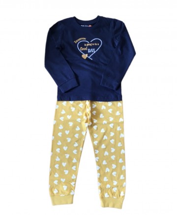 Pyjama geel hartjes