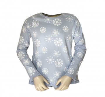 Shirt blauw sneeuw 1