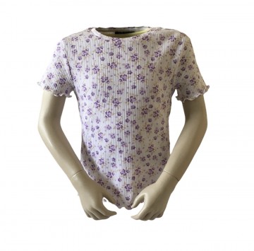 T shirt paars gebloemd